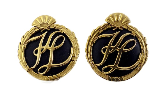 Vintage Karl Lagerfeld Iconic Logo Earrings 