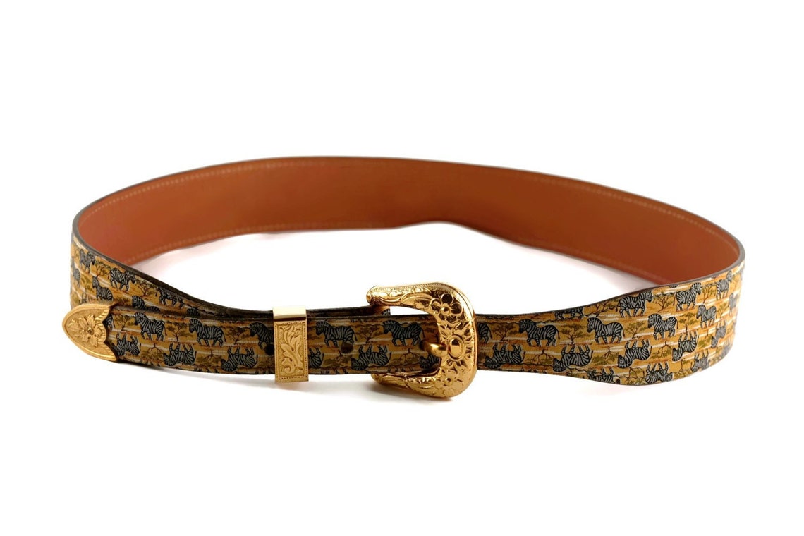 Jahrgang HERMES Zebramuster westlichen Stil Schnalle Gürtel | Etsy