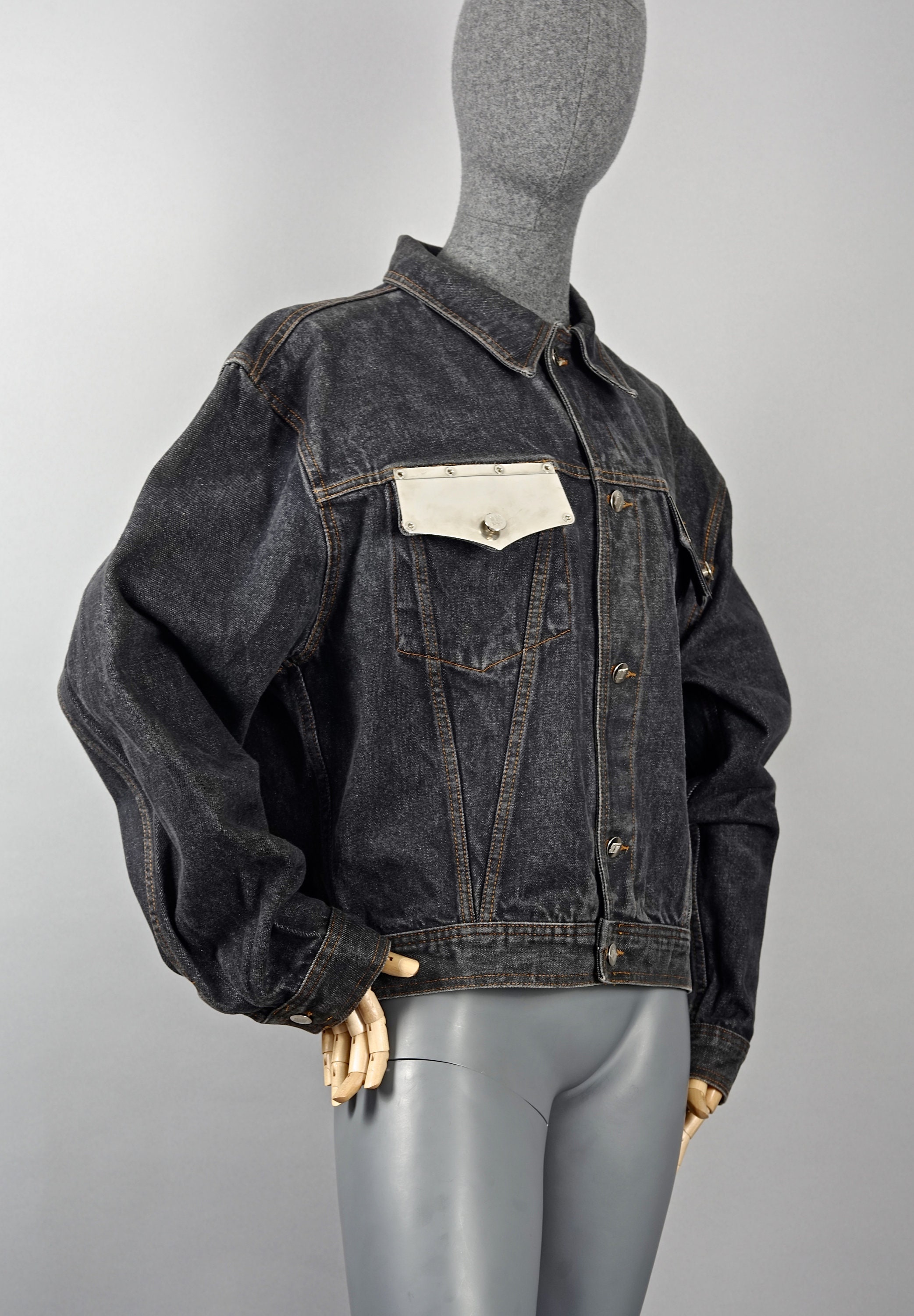 Vintage JEAN PAUL GAULTIER Metal Pocket Denim Jacket - Etsy