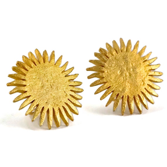 Boucles D'oreilles Vintage Édouard Rambaud Paris - Métal Doré Et Résine - Occasion Bon état