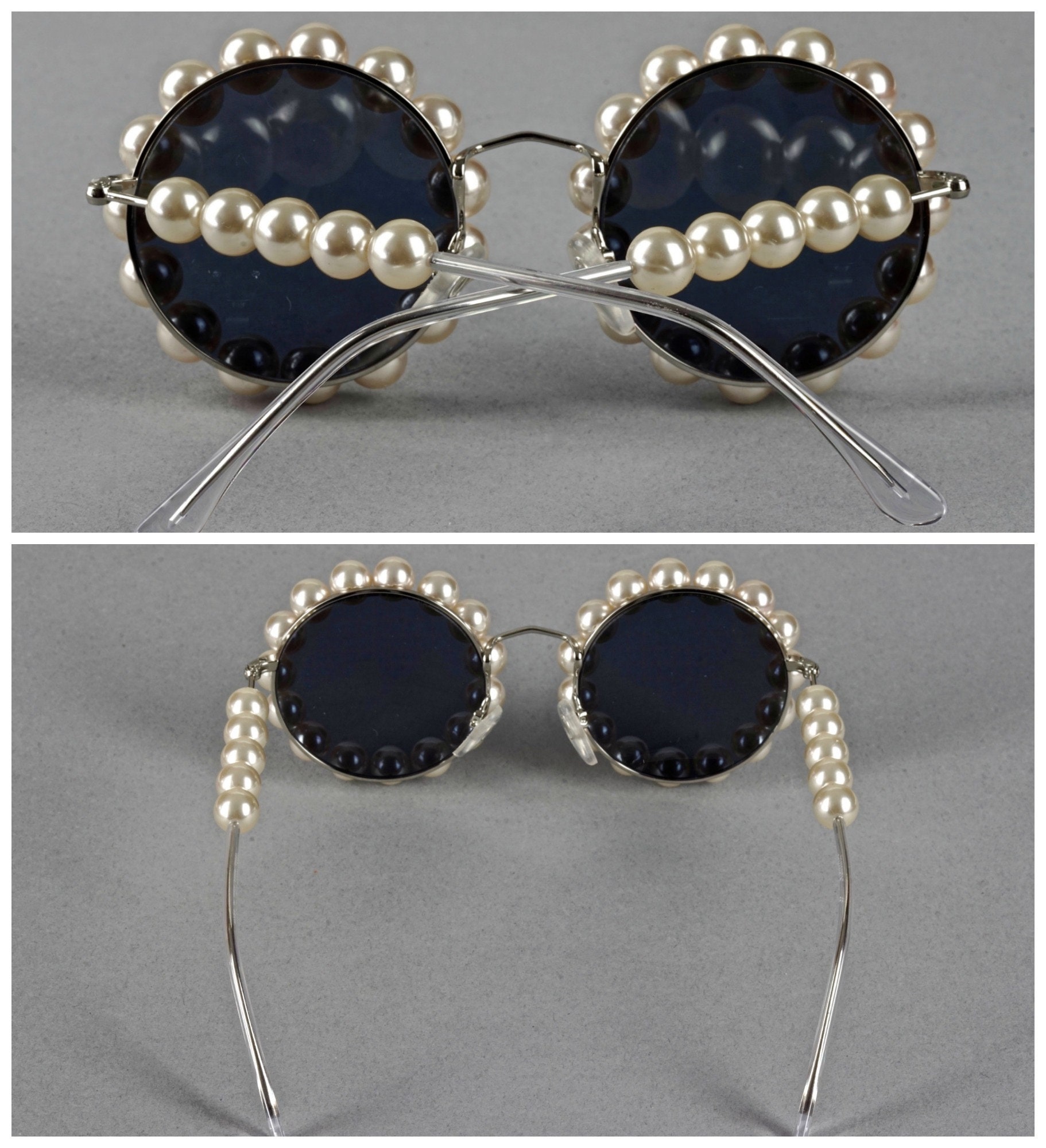 chanel round pearl sunglasses