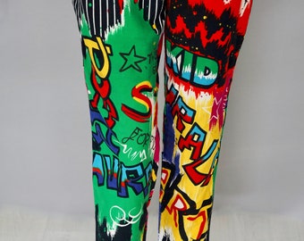 Vintage 1990s VERSACE JEANS COUTURE Pop Art Graffiti Stripe