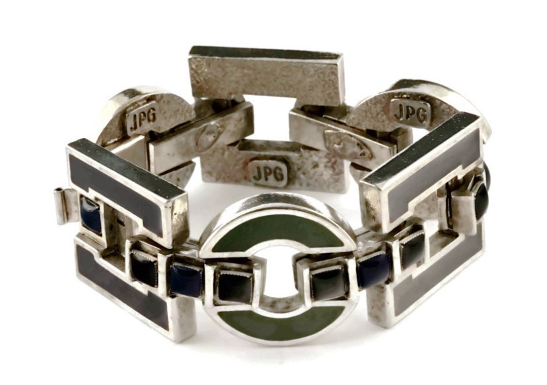 Vintage JEAN PAUL GAULTIER Geometric Enamel Bracelet - Etsy
