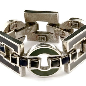 Vintage JEAN PAUL GAULTIER Geometric Enamel Bracelet