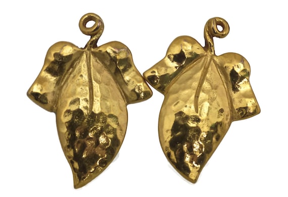 Vintage YVES SAINT LAURENT Leaf Earrings - image 1