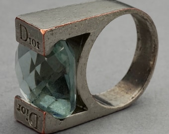 Vintage CHRISTIAN DIOR Aquamarine Art Deco Ring