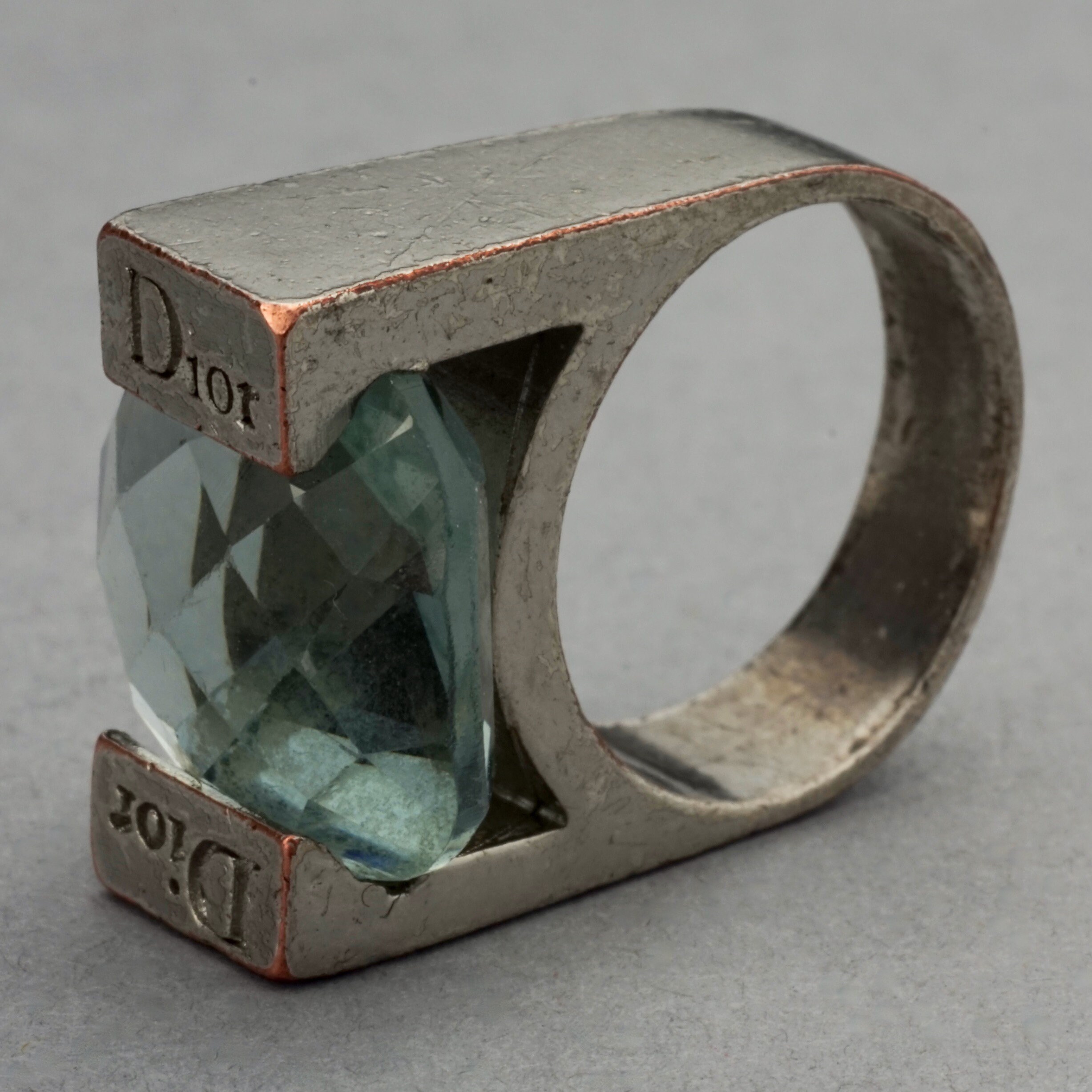 Vintage CHRISTIAN DIOR Aquamarine Art Deco Ring Etsy
