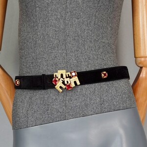 Celine Arc de Triomphe Metal Buckle skirt Black Lambskin