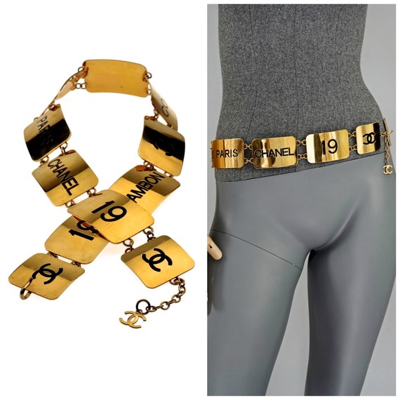 Chanel Vintage Collection 28 Woven Triple Chain Belt Gold Plated