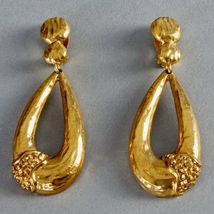 Vintage Massive JEAN LOUIS SCHERRER Geometric Textured Drop Earrings