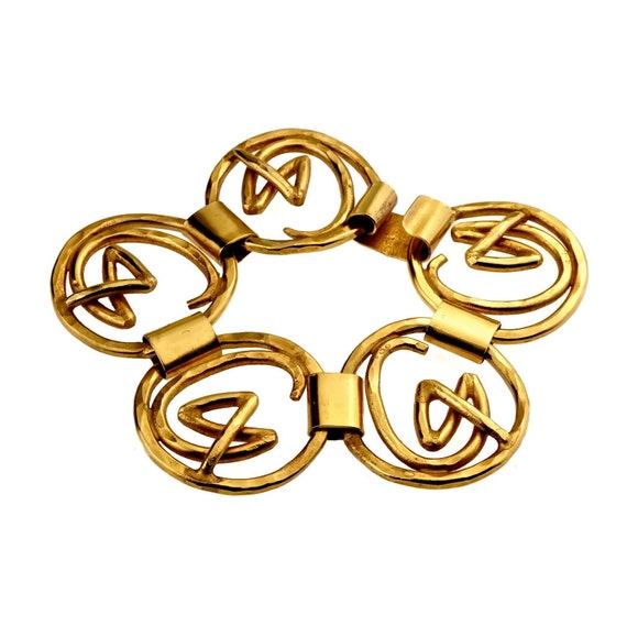 Christian Lacroix ヴィンテージ チャンキーブレスレット Vintage CHRISTIAN LACROIX Iconic Logo Cutout Bracelet - Etsy Israel