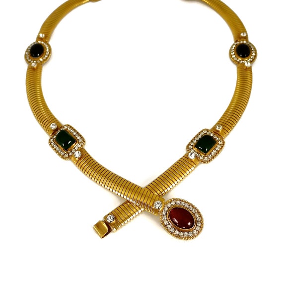 Vintage CHANEL Gripoix Rhinestone Snake Belt