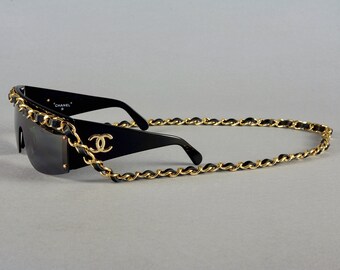 Vintage 1992 CHANEL Iconic Logo Leather Chain Drop Vintage 1992 CHANEL Iconic Logo Leather Chain Drop