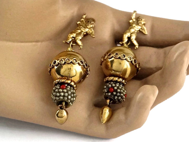 Indian Antique Royal Wedding Look Pearl Gold Earrings Dangler Fashion CZ Jewellery For Women En338