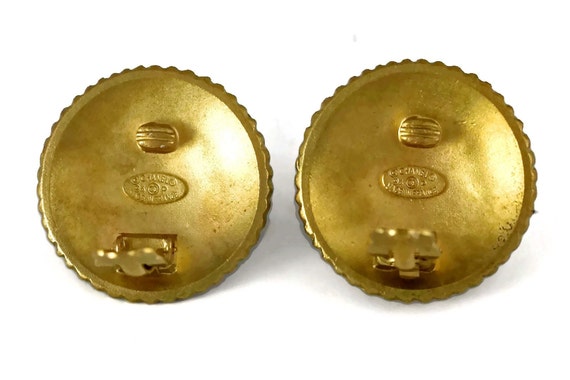 Vintage COCO CHANEL Medallion Disc Earrings 
