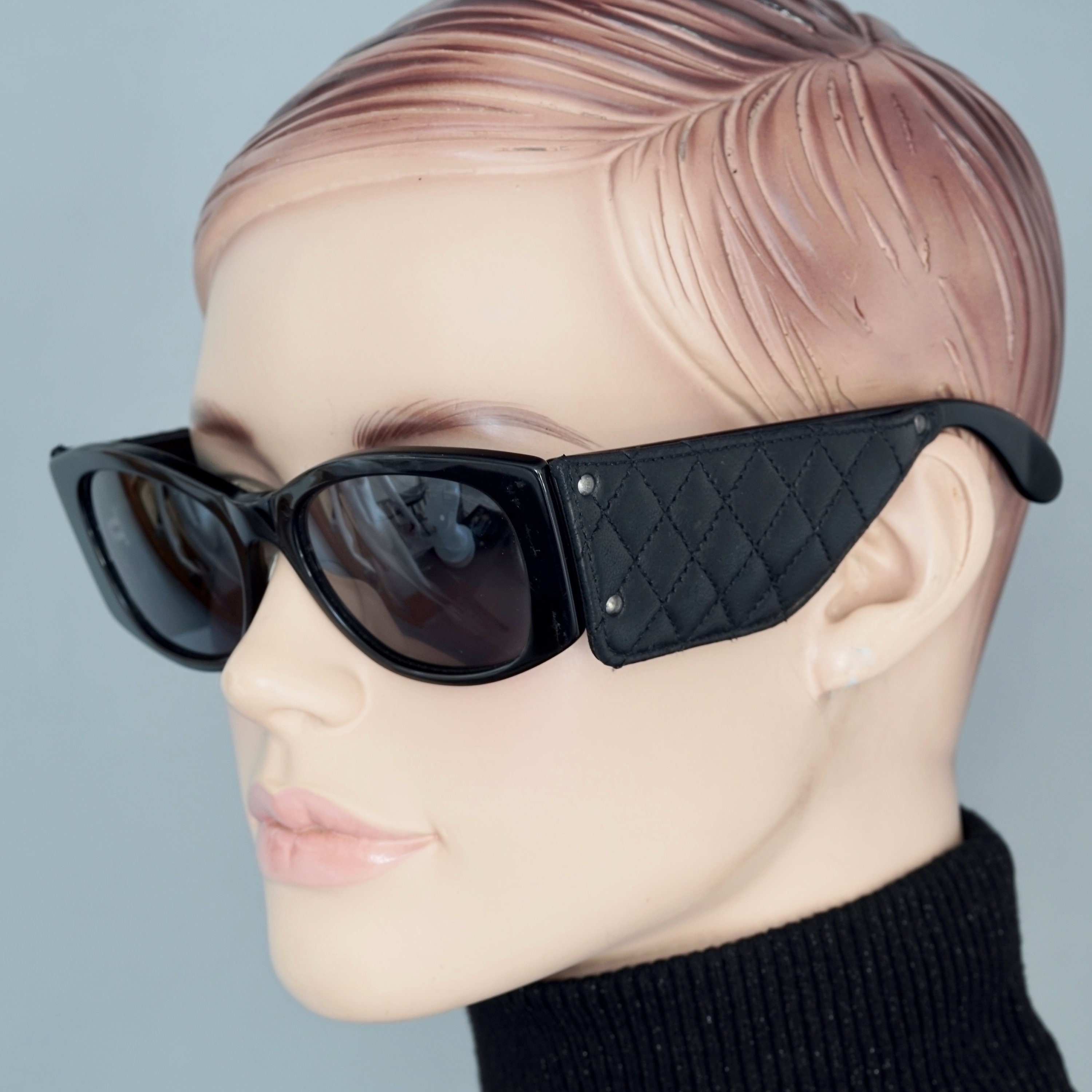 chanel sunglasses leather sides