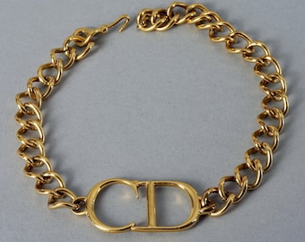 Christian Dior Symbol Bracelet Gold Plated CD Monogram: Made in