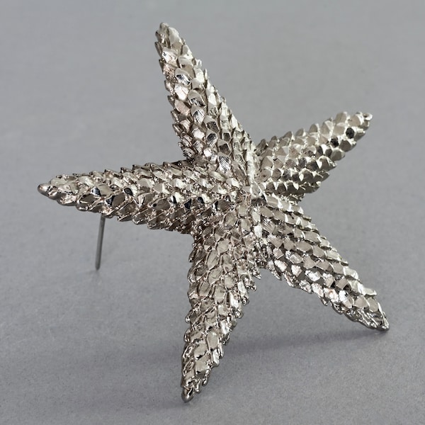 Vintage GIANNI VERSACE Star Fish Silver Brooch