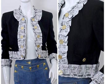 Vintage MOSCHINO Ruffled Ribbon Crop Jacket