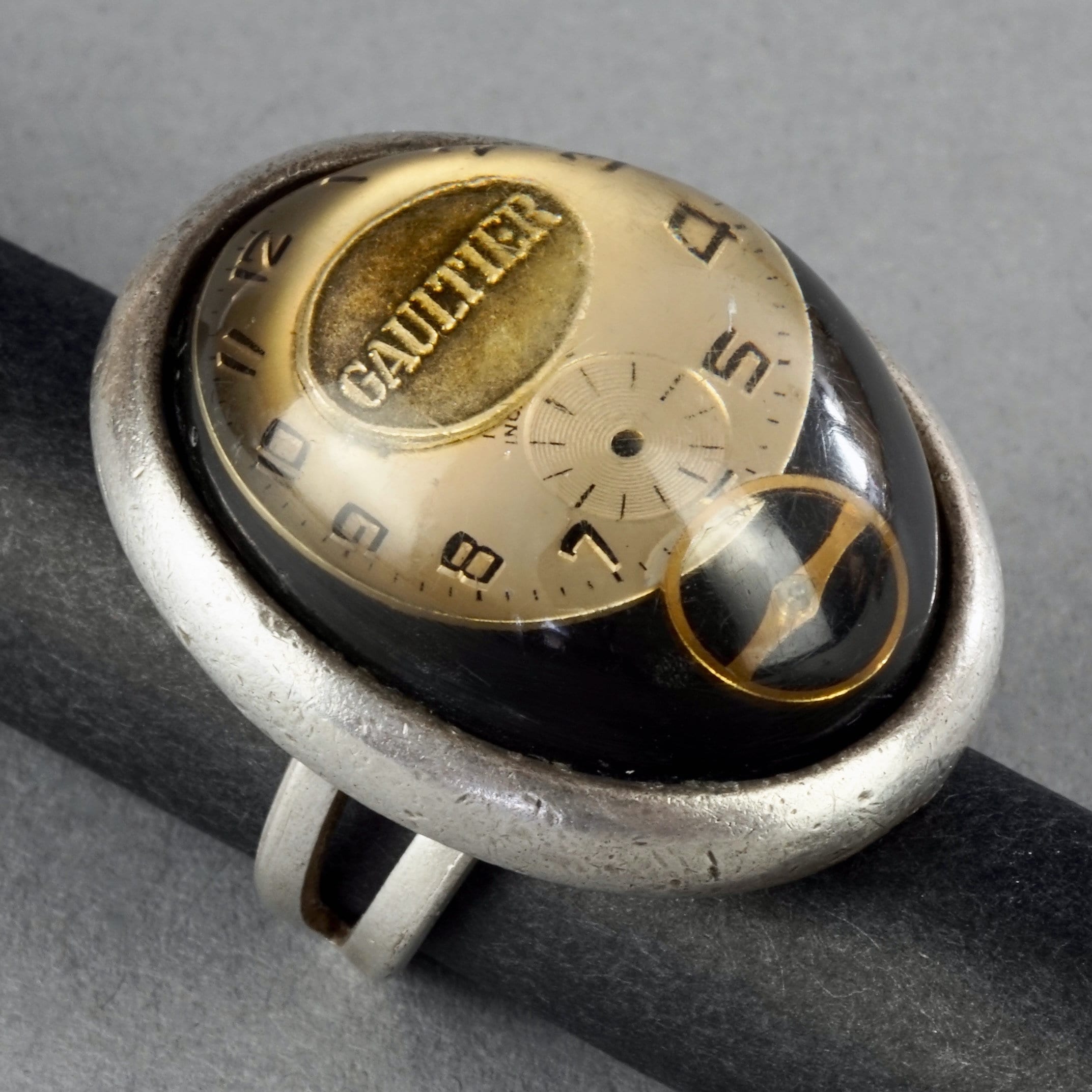 Vintage JEAN PAUL GAULTIER Domed Watch Face Novelty Ring - Etsy