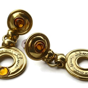 Vintage JEAN LOUIS SCHERRER Dangling Citrine Earrings