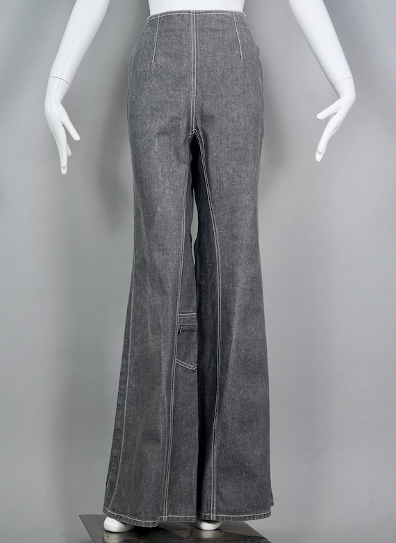 Vintage 2001 CHANEL Crystal CC Logo Flared Cargo Denim Pants - Etsy