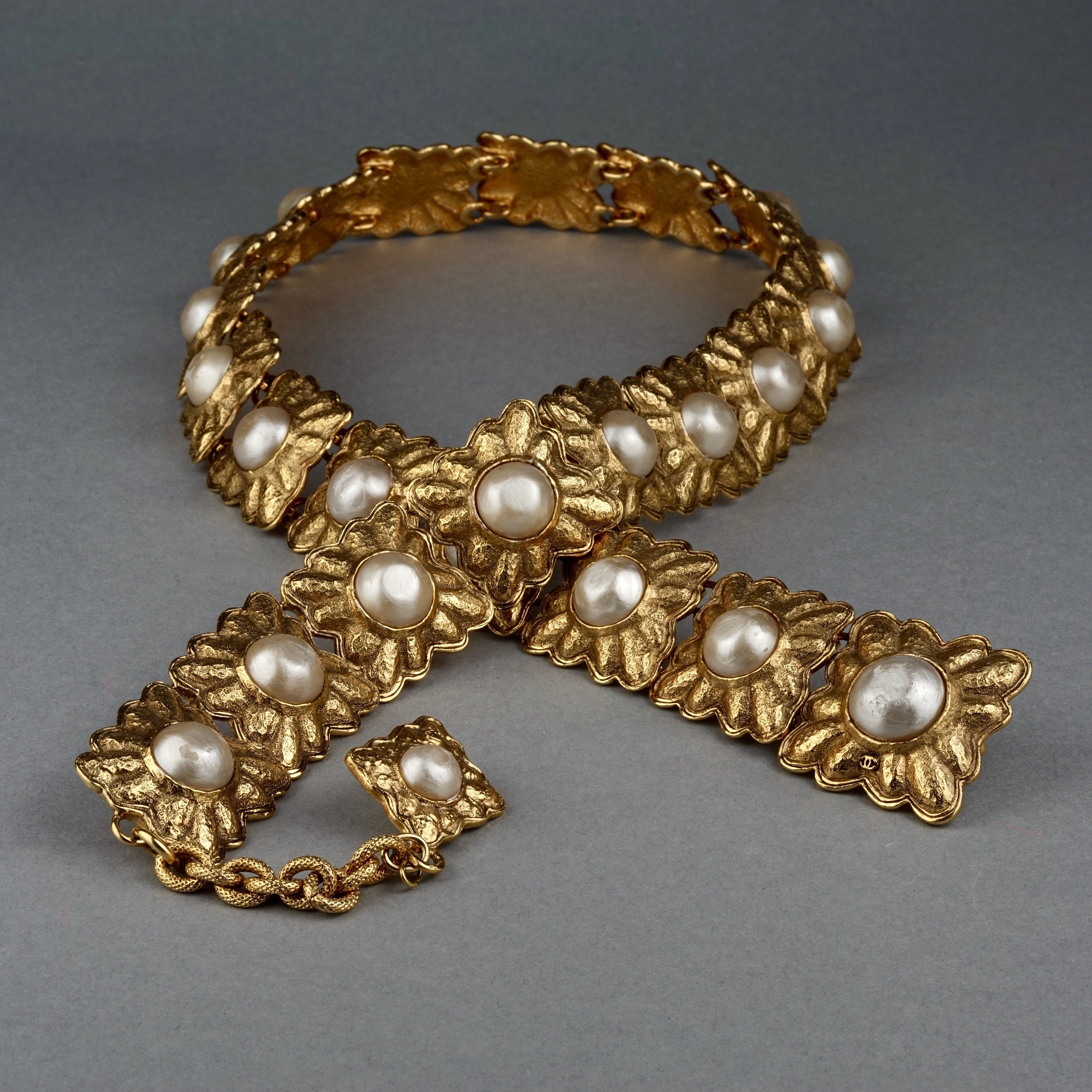 Reserved Vintage RARE Chanel Pearl Byzantine Belt 