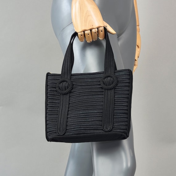 Saint Laurent YSL Shoulder Bag Croc Embossed Leather Black