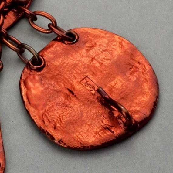 Vintage YVES SAINT LAURENT Ysl Wrinkled Copper Disc Link  display picture 1
