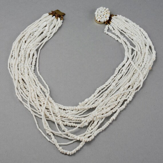 Vintage 1965 CHRISTIAN DIOR Multi Strand Milk Gla… - image 3