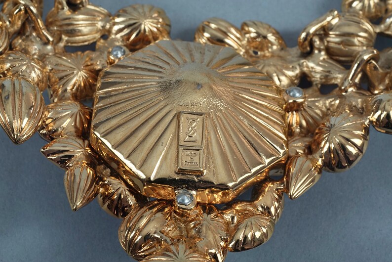 Vintage YVES SAINT LAURENT Robert Goossens Multi Jeweled Runway Necklace image 9