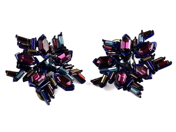 Vintage CHRISTIAN LACROIX Rhinestone Star Earrings