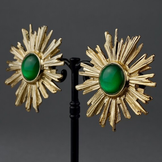 Vintage YVES SAINT LAURENT Ysl Sunburst Emerald S… - image 3