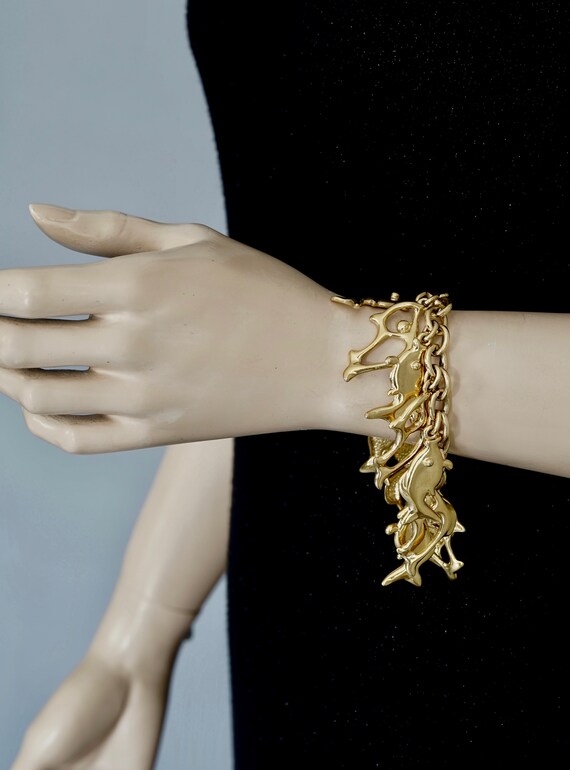 Vintage YVES SAINT LAURENT Ysl Fish Charm Bracelet - image 7