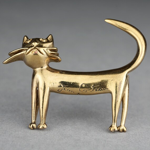 Vintage 19997 JEAN COCTEAU Cat Brooch