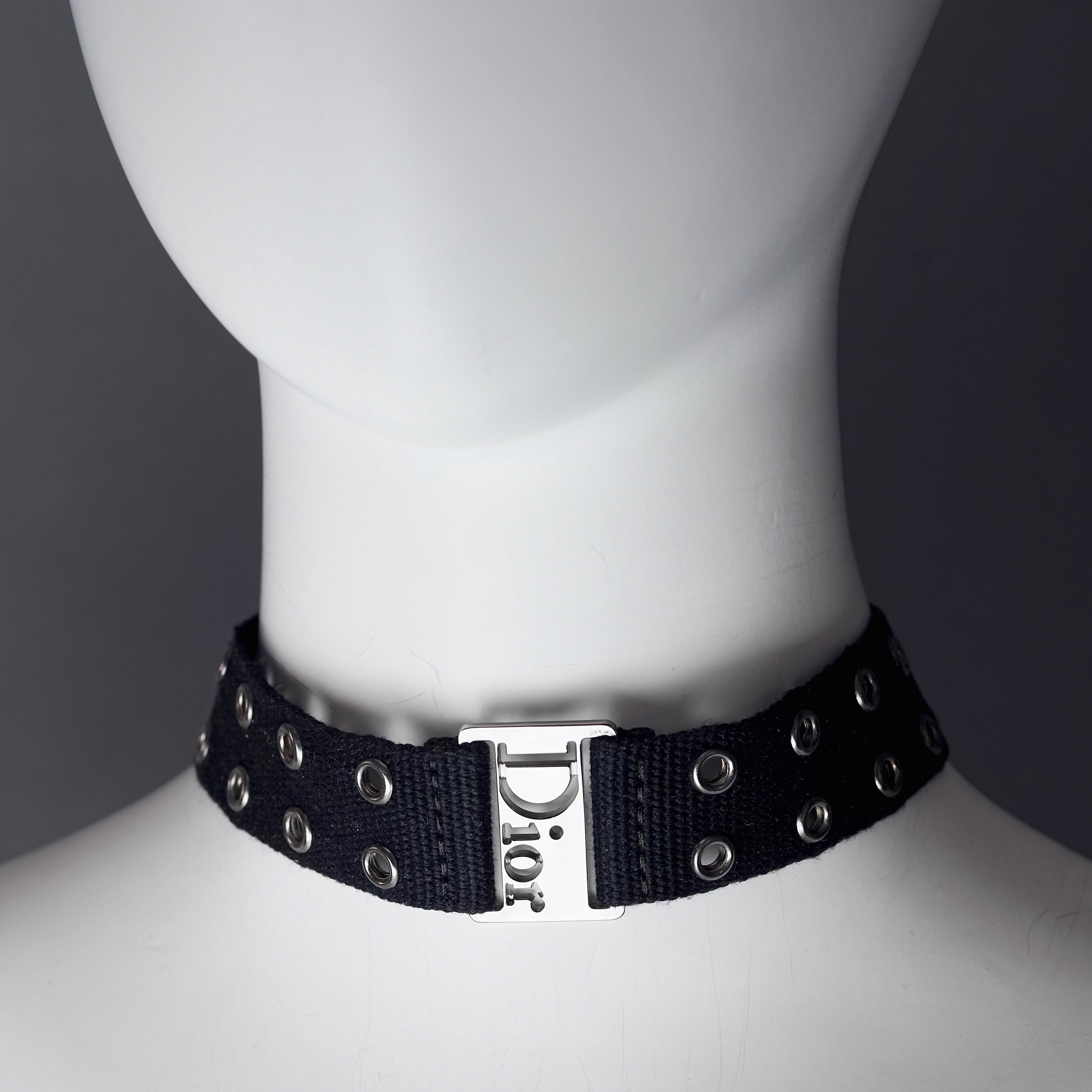 Vintage CHRISTIAN DIOR by GALLIANO Y2K Black Nylon Strap Logo 
