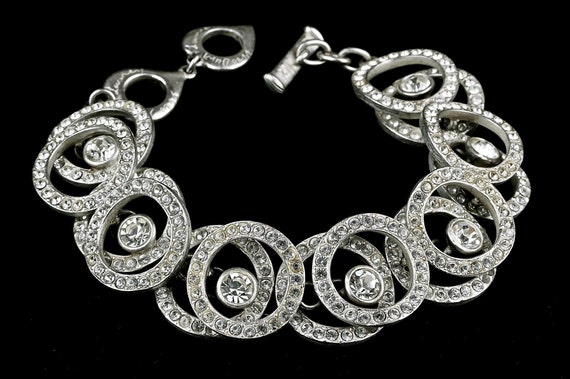 Vintage YVES SAINT LAURENT Ysl Strass Hoop Bracelet Chaine Etsy France