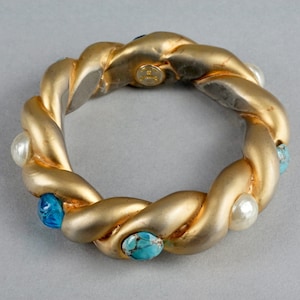 Vintage CHANEL by VICTOIRE de CASTELLANE Gripoix Twisted Rope Bangle Bracelet