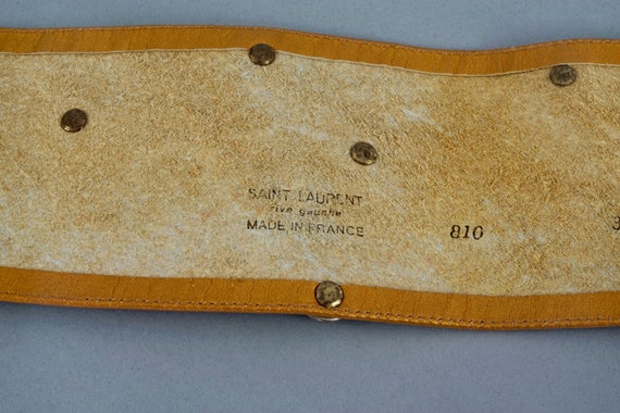 Vintage YVES SAINT LAURENT Ysl Jewel Studded Meta… - image 10