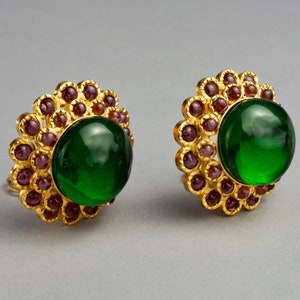 Vintage GRIPOIX Byzantine Flower Earrings