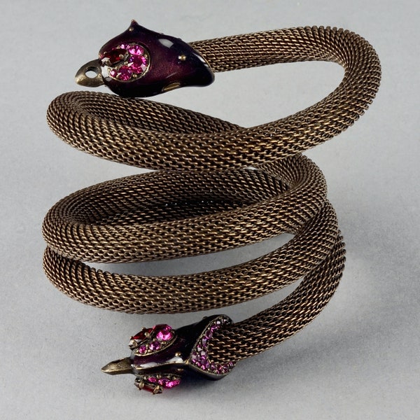 Bracelet Jonc émaillé LANVIN Vintage – Bordeaux, Sans Fermoir, Made In France