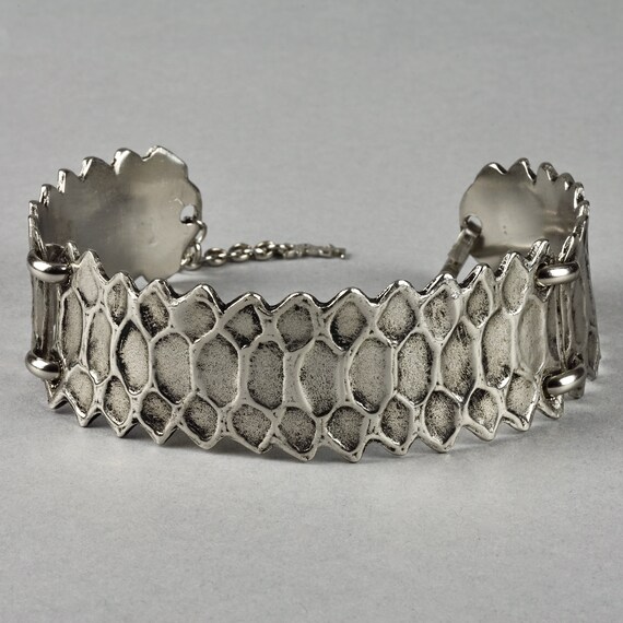 Vintage YVES SAINT LAURENT Ysl Snake Pattern Silve