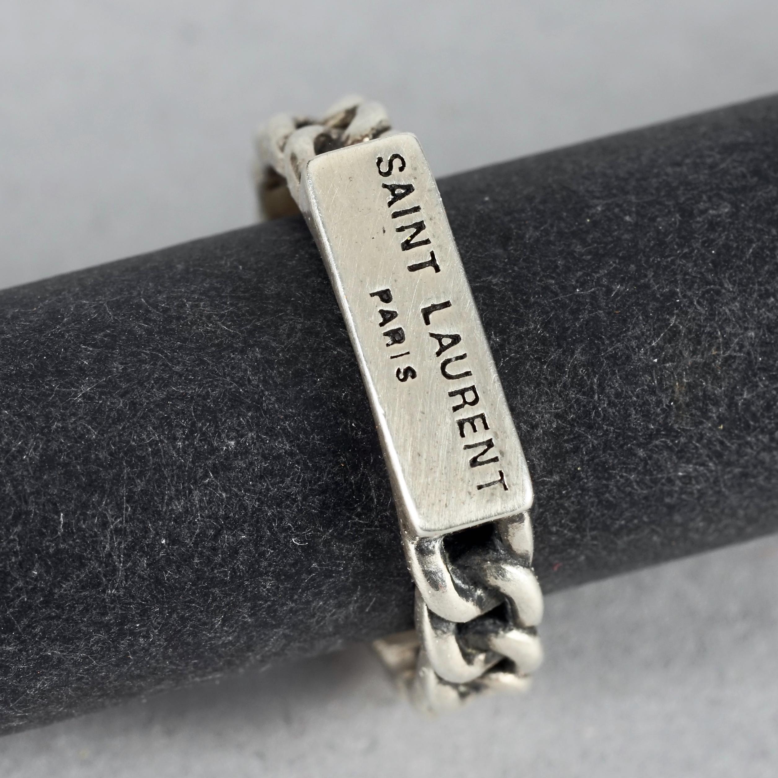 アクセサリー Vintage Yves Saint Laurent PlateNacklece Vintage YVES SAINT LAURENT Nameplate Chain-link Silver Ring