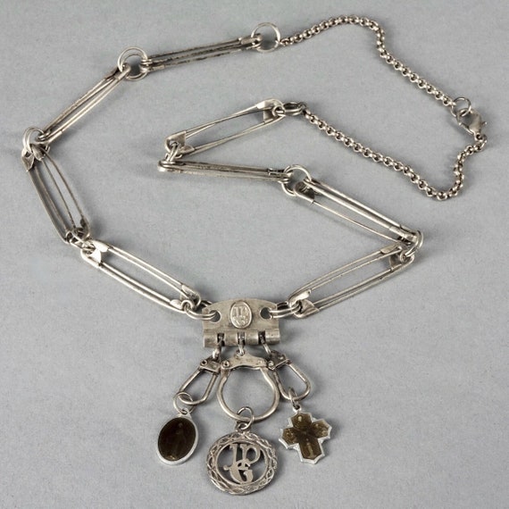 Vintage JEAN PAUL GAULTIER Safety Pin Logo Scapular Charm Vintage JEAN PAUL GAULTIER Safety Pin Logo Scapular Charm