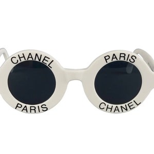 Chanel sunglasses white round online