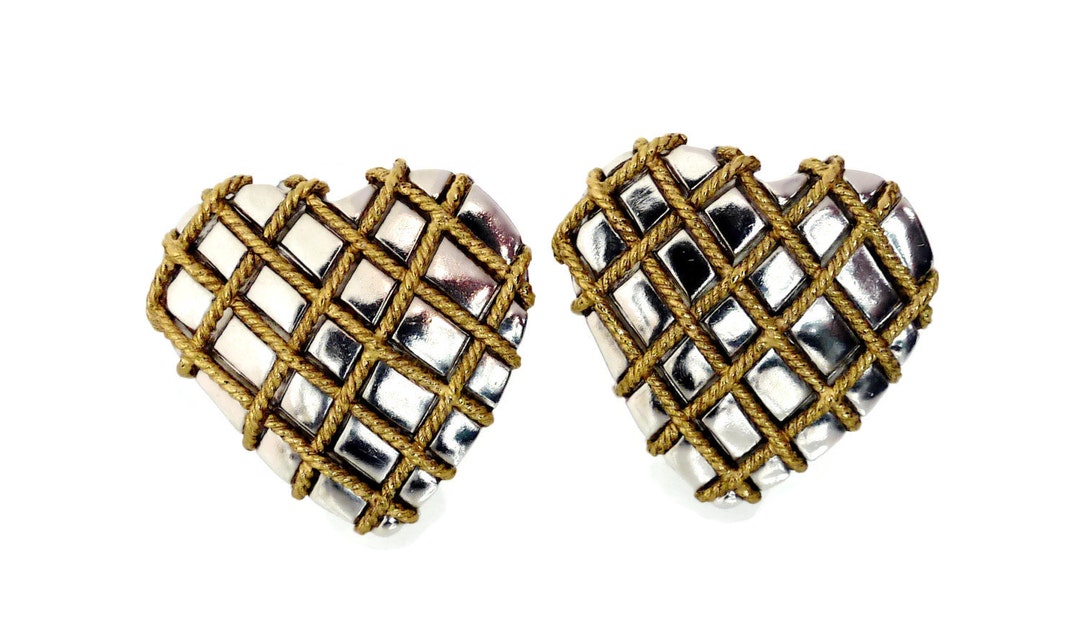 Pendentif Yves Saint-Laurent Cœur "Paris Je T'aime" - Métal Doré Et Verre, Avec Pochette