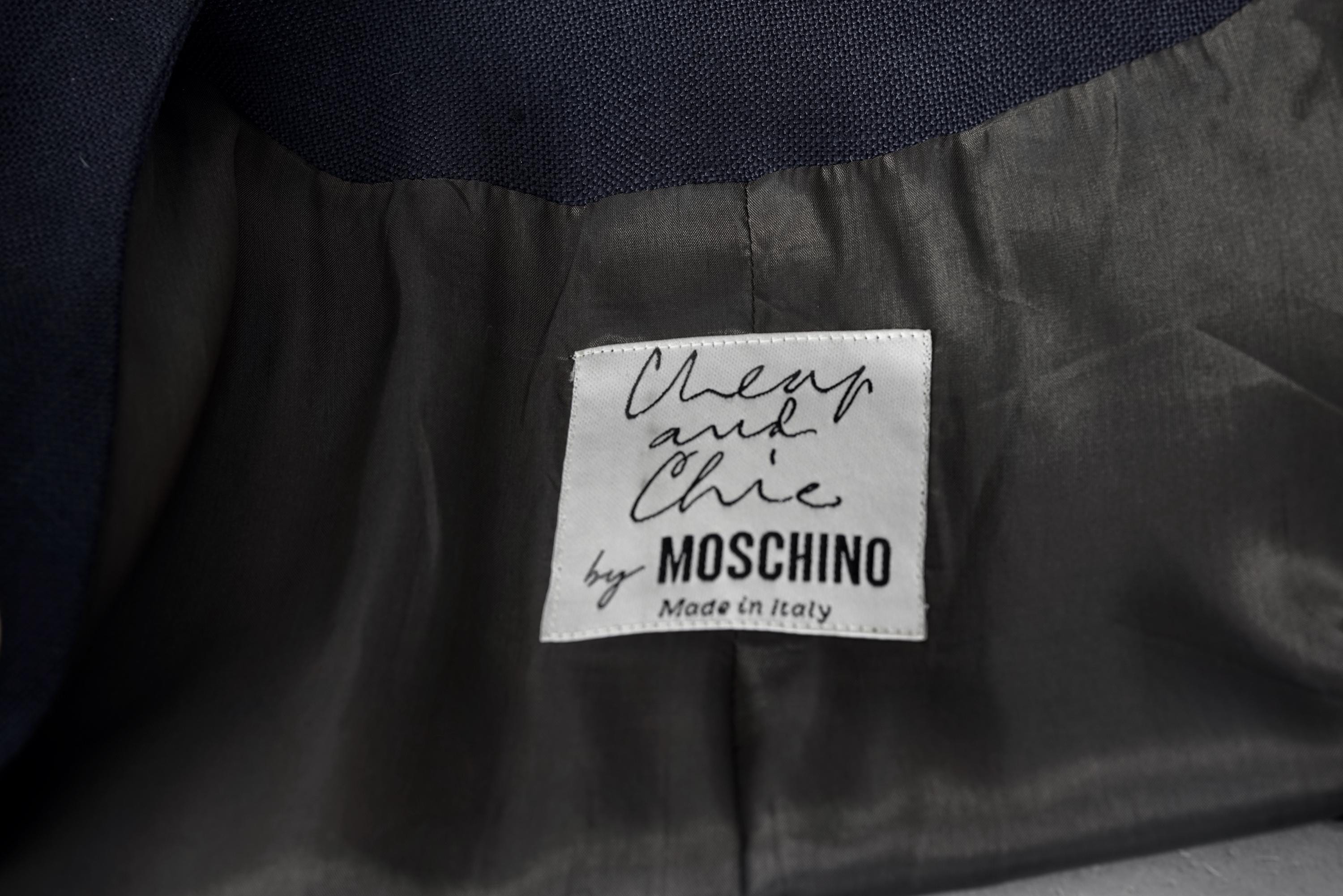 Vintage MOSCHINO CHEAP and CHIC Compass Buttons Dark Blue Novelty