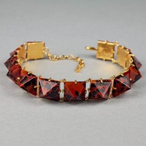 Vintage Iconic YVES SAINT LAURENT Ysl Leopard Pyramid Necklace