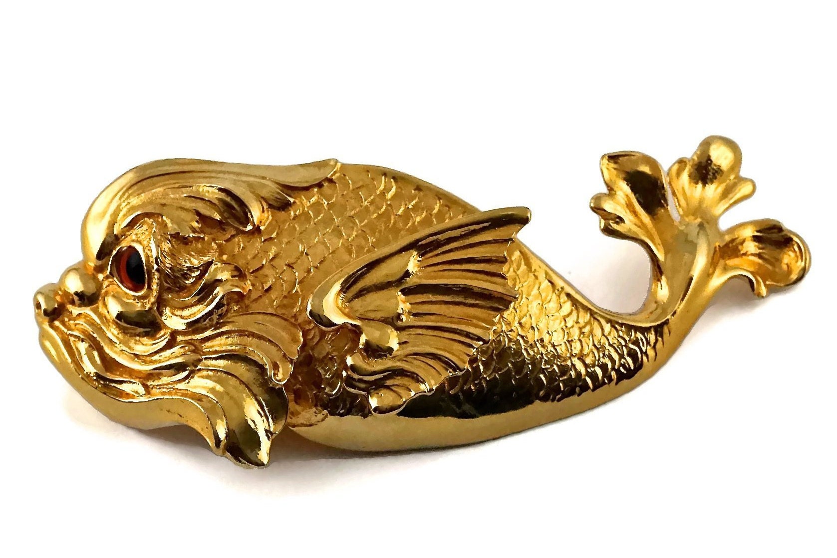 Vintage 1985 CHRISTOPHER ROSS Sculpture Fish Belt Buckle - Etsy display picture 3