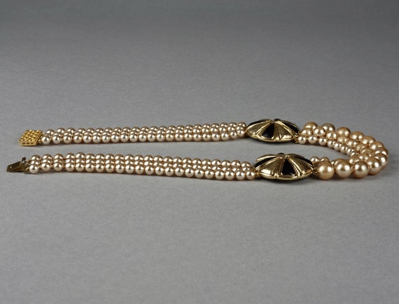 Vintage Balenciaga Tiered Pearl Disc Necklace - image 5